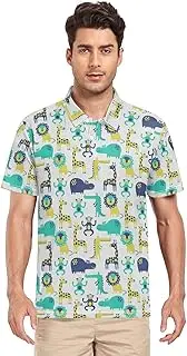 [ZZXXB] Lion Hippo Monkey Men's Polo Shirts Short Sleeve Quick Dry Athletic Outdoor Sports Golf Shirts S-XXL