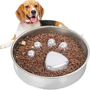 Slow Feeder Dog Bowl - Stainless Steel Dog Bowl | Non-Slip Food Dish Container | Anti-Choking Interactive Pet Supplies for Small Large Breed Bloat Stop Puppy Training