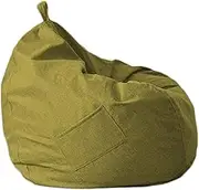 UYSOFRCV Linen Bean Bag Chair Sofa Cover, Plush Toy Storage Clothes Organizer Seat Recliner Lazy Lounger for Adults and Kids, with No Filling,Fruit Green,L