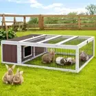 i.Pet Rabbit Hutch 124cm x 90cm x 35cm Chicken Coop Large Outdoor Wooden Run
