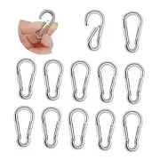 Small Carabiner Clip,12 PCS Mini Carabiner,Stainless Steel Spring Snap