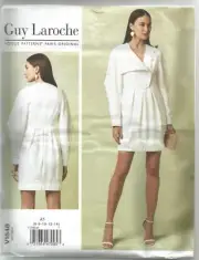 Vogue Sewing Pattern 1548, Guy Laroche Detachable Overlay Dress Size 6 - 14, New