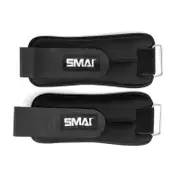 SMAI Strap On Ankle / Wrist Weights 1KG (PAIR) - Black