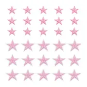 Small 5Star Iron Patches Embroidered Sew Garment Patches Pink