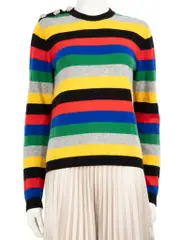 Cashmere Striped Crystal Embellished Jumper