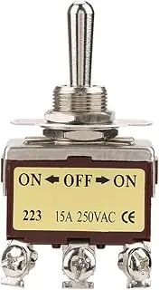 AC 15A ONOFFON 3 Position Momentary Toggle Switch 6 Pin for Automobile, Home Appliance, Industrial Control and Other Industries.