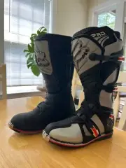 Vintage Early 2000's Fox Racing Forma Pro MX Boots Metallic Silver Men's US 10