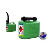 5L Green 2 Stroke Fuel Can & Flexible Pourer Spout Anti Glug Jerry Can Container
