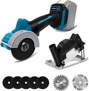 Battery Mini Angle Grinder Compatible with Makita 18 V Battery, 20000 RPM 76 mm Brushless Angle Grinder with 5 Sanding Discs, 2 Cutting Discs and Dust Shield for Grinding, Separating (without Battery)