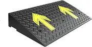 Heavy-Duty Threshold Ramp with Anti-Slip Surface, Reinforced Grid Base and All-Weather Design - Vehicle Ramp for Driveways Sidewalks Garages Motorcycles(100 * 50 * 18CM)