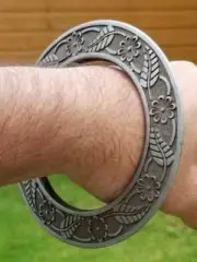 Sarbloh chakri vintage floral style kara singh kaur khalsa bangle sikh kada m16