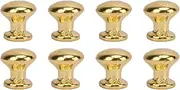 8Pcs 1:12 Scale Miniature Round Head Knobs, Dollhouse Door Handle Knobs, Mini Drawer Pulls, Dollhouse Accessories (Gold)
