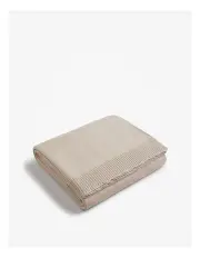 [Country Road] Organically Grown Cotton Heritage Knit Throw in Oatmeal