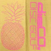 NEW disCO. Disc Golf ‘Flying Pineapple’ Disc Golf Towel 18” x 28” Yellow w/ Pink