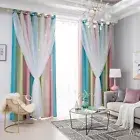 Perforated Curtain Star Ombre Light Blocking Ombre Curtain Light Blocking