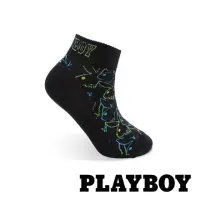 在飛比找momo購物網優惠-【PLAYBOY】時尚線條兔頭男短襪-黑(短襪/男襪/隱形襪