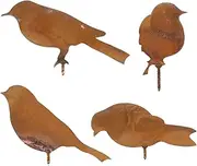 ECSiNG 4Pcs Rusty Metal Birds Rusty Birds Decoration Simulation Metal Bird Figurine for Garden Ornaments Home Decor Silhouette Outdoor