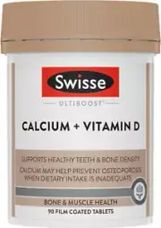 Swisse Ultiboost Calcium + Vitamin D 90 Tablets