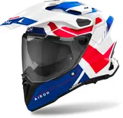 Airoh Commander 2 Reveal Motocross Helmet, white-red-blue, Size L for Men White Red Blue