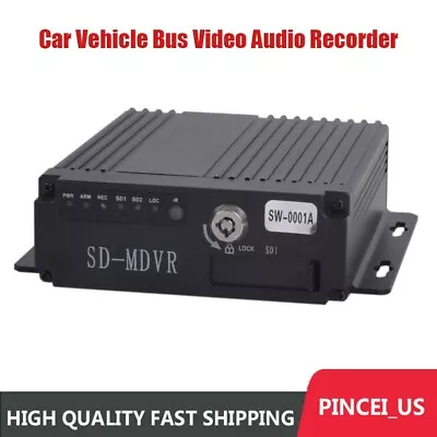 Car Vehicle Bus RV Mobile AHD 4CH DVR Realtime Video Audio Recorder + Remote