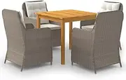 5 Piece Garden Dining Set Brown,Outdoor Furniture Sets-3067728