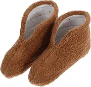 [WHAMVOX] Warm Shoes and Boots Inside Foot Warmer Insoles Winter Socks Thermal Regulating Socks Ski Boot Socks Cold Weather Boot Liner Socks Winter Fleece Shoe Liners Plush Orange