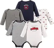 [HUDSON BABY] Unisex Baby Cotton Long-sleeve Bodysuits (5 pack)