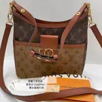 二手 LV 路易威登 HOBO DAUPHINE PM 手提包 M45194 棕色老花 女款腋下包 單肩斜挎包