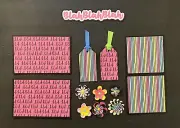 #2688 BLAH BLAH TEEN PINK SCRAPBOOK PAGE MAT TITLE FLOWER SET EPHEMERA TONYA