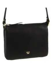 [PIERRE CARDIN] Leather Sleek Crossbody Bag in Black