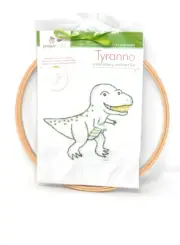 Penguin & Fish Tyranno Dinosaur Embroidery Wall Art Kit - Fun Quirky Needlework