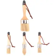 2X(4 PCS Chalk And Wax Paint Brush Furniture , Small Round Oval Brush with2442
