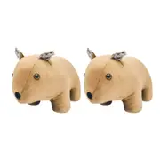 2PK Urban Wombat Door Stopper Home/Room Office Decor Animal Display 18cm Brown