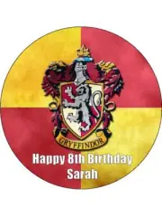 Harry Potter Gryffindor Edible Cake Toppers – Wafer Cake & Cupcakes - 2 Sizes