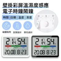 在飛比找PChome24h購物優惠-BASEE 多功能磁吸壁掛彩屏電子溫濕度計 LED電子數字時