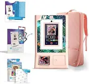 HP Sprocket Photo Dispenser Machine Direct Color Photo Printer (Pink) Gift Package + Zinc Paper (100 Sheets) + Padded Cover + Premium Screen Protector (x2) + Decorative Sticker Frames (x15)
