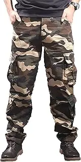[JEShifangjiusu] Mens Relaxed-Fit Cargo Pants Outdoor Ripstop Wild Hiking Pants Multi Pocket Military Camo Combat Work Pants