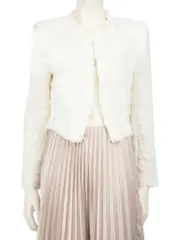 White Tweed Metallic Thread Jacket