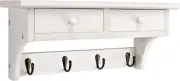 Coat Hooks Wall Mounted, Rustic Wood Coat Rack Wall Mount Shelf with Hooks, Farm