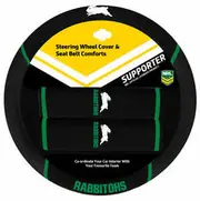 NRL Steering Wheel Cover & Seat Belt Buddies - Rabbitohs - ACNRLRABACC
