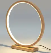 Bamboo Single Ring LED Lamp Light Modern Scandi Minimalistic - Natural