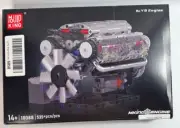 10088 V8 Engine Model Kit - 535 Pcs to Build Your Own Mini Engine That Works
