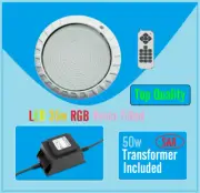 New_35W Swimming Pool LED_Resin Filled Underwater Light RGB Remote+ Transformer