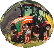 Company Farm Tractors Print Shower Cap For Women Men Reusable Lightweight Soft Bath Hair Cap With Elastic Band