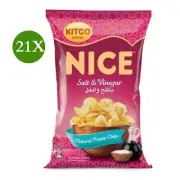 ✨ 21 Pack X Kitco Nice Natural Potato Chips Salt and Vinegar Flavor (14 Gram)