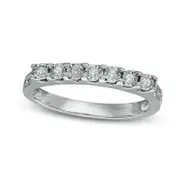 0.10 CT. T.W. Natural Diamond Seven Stone Anniversary Band in Sterling Silver