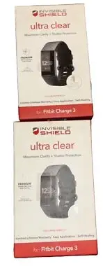 Lot Of 2 ZAGG - InvisibleShield Ultra Clear Screen Protector for Fitbit Charge 3