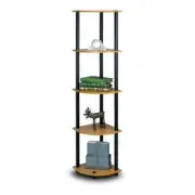 Furinno Turn-N-Tube 5 Tier Corner Display Rack Multipurpose Shelving Unit- Li...