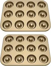 Donut Pan Carbon Steel Donut Baking Pan 12 Cavity Doughnut Pan Easy Release Doughnut Mold Nonstick Donut Tray Heat Resistant Donut Baking Mold Reusable Donut Baking Tray for Baking