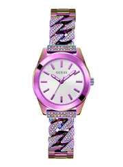 GUESS Iridescent Serena Glitz Watch in Purple